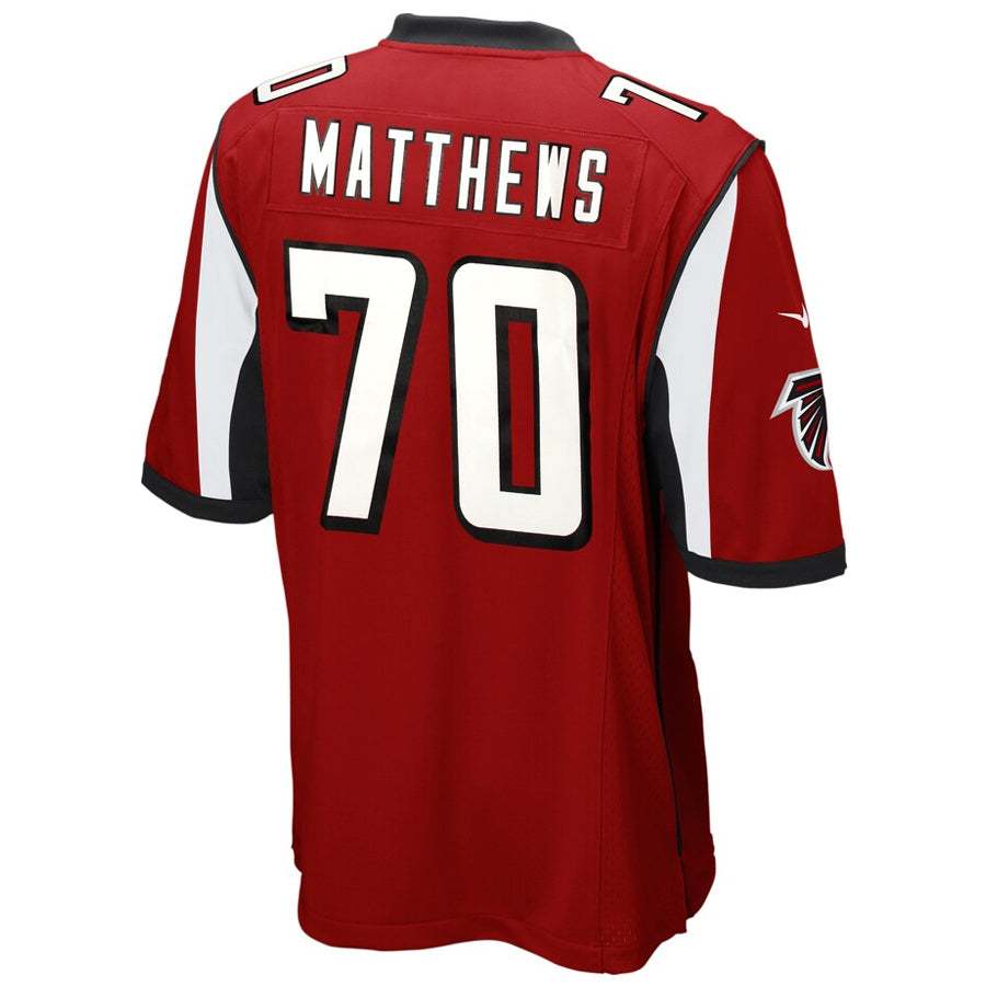 Parkc A.Falcons #70 Jake Matthews Player Red Game Stitched Jerseys