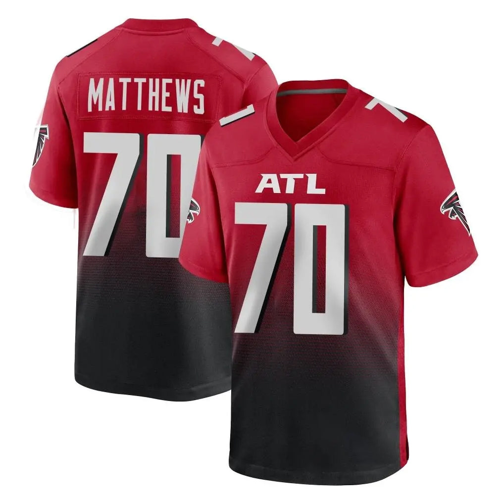 Parkc A.Falcons #70 Jake Matthews Player Red Home Game Stitched Jerseys