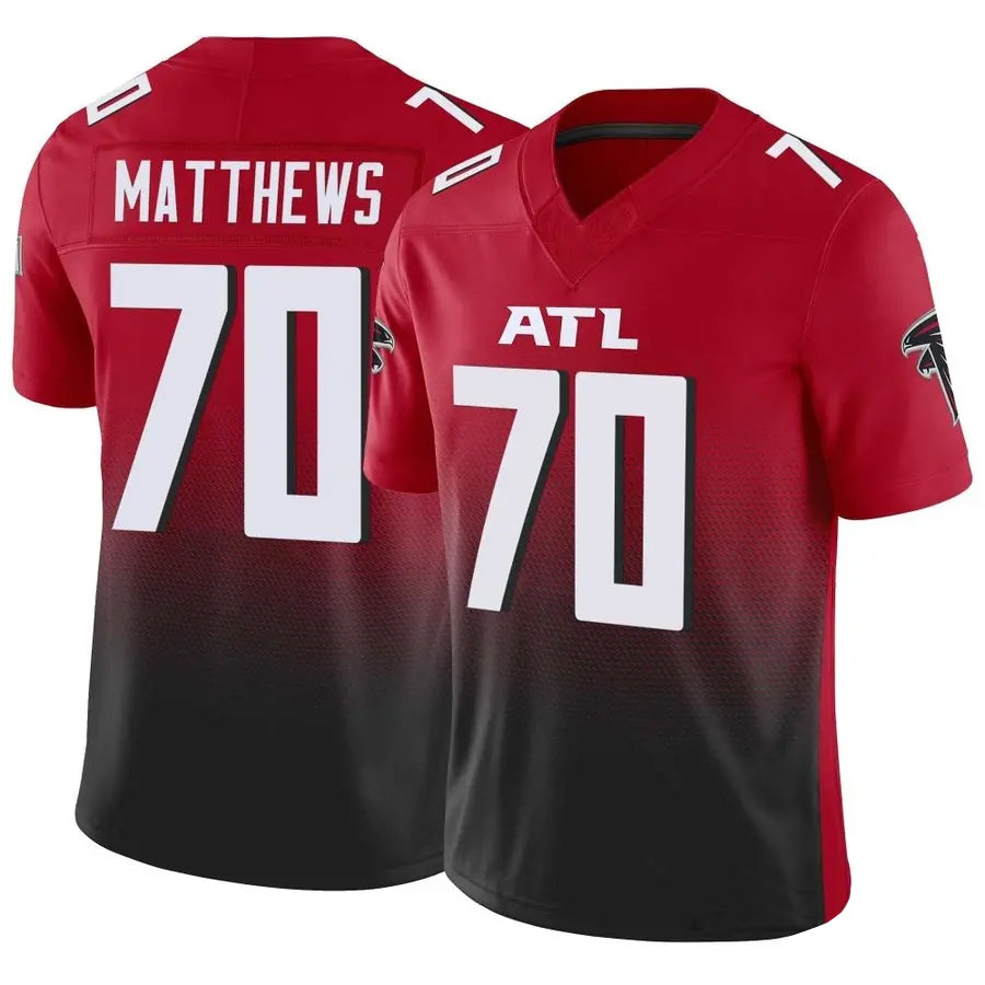 Parkc A.Falcons #70 Jake Matthews Player Red Vapor F.U.S.E. Limited Stitched Jerseys