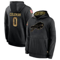 Parkc B.Bills #0 Keon Coleman Player Black Salute to Service Hoodies Stitched Jersey