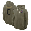 Parkc B.Bills #0 Keon Coleman Player Olive Salute To Service Hoodies Game Stitched Jerseys
