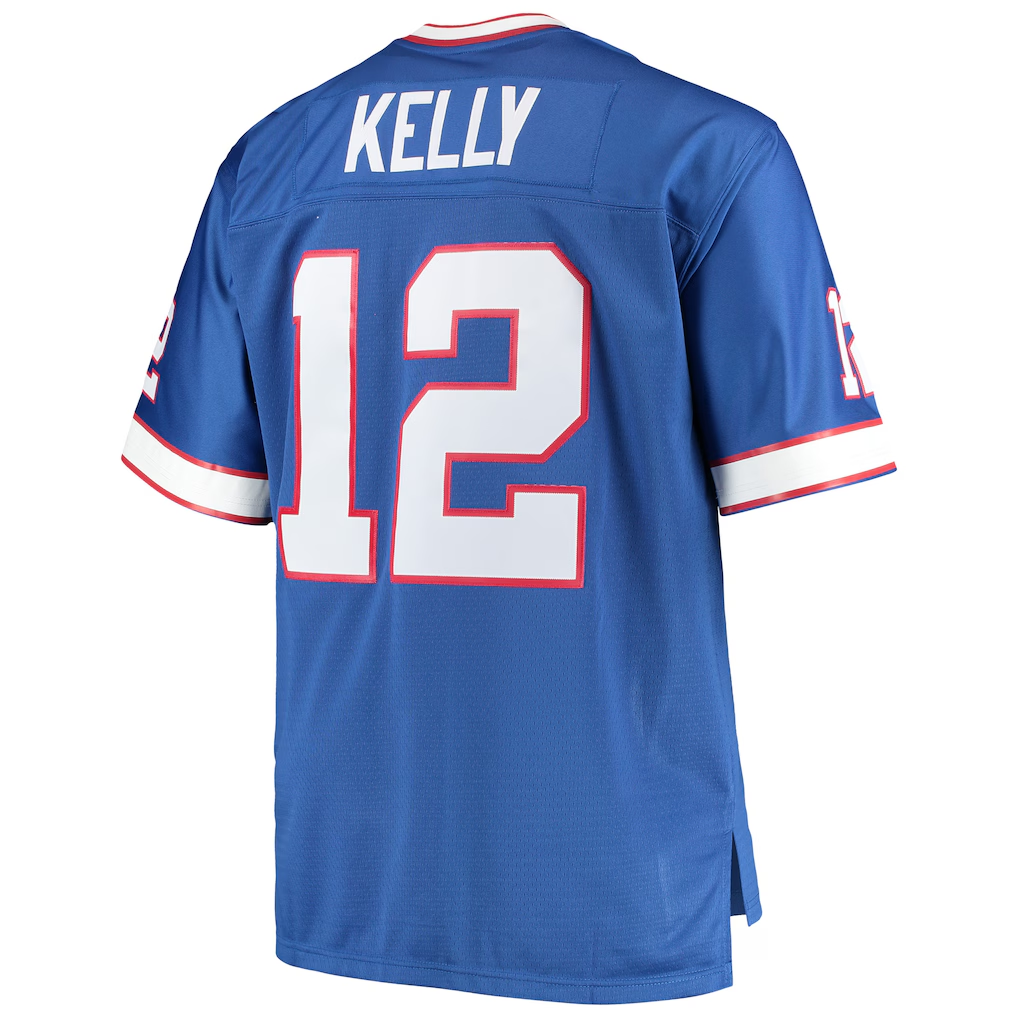 Parkc B.Bills #12 Jim Kelly Mitchell & Ness Royal Big & Tall 1990 Retired Player Replica Jersey