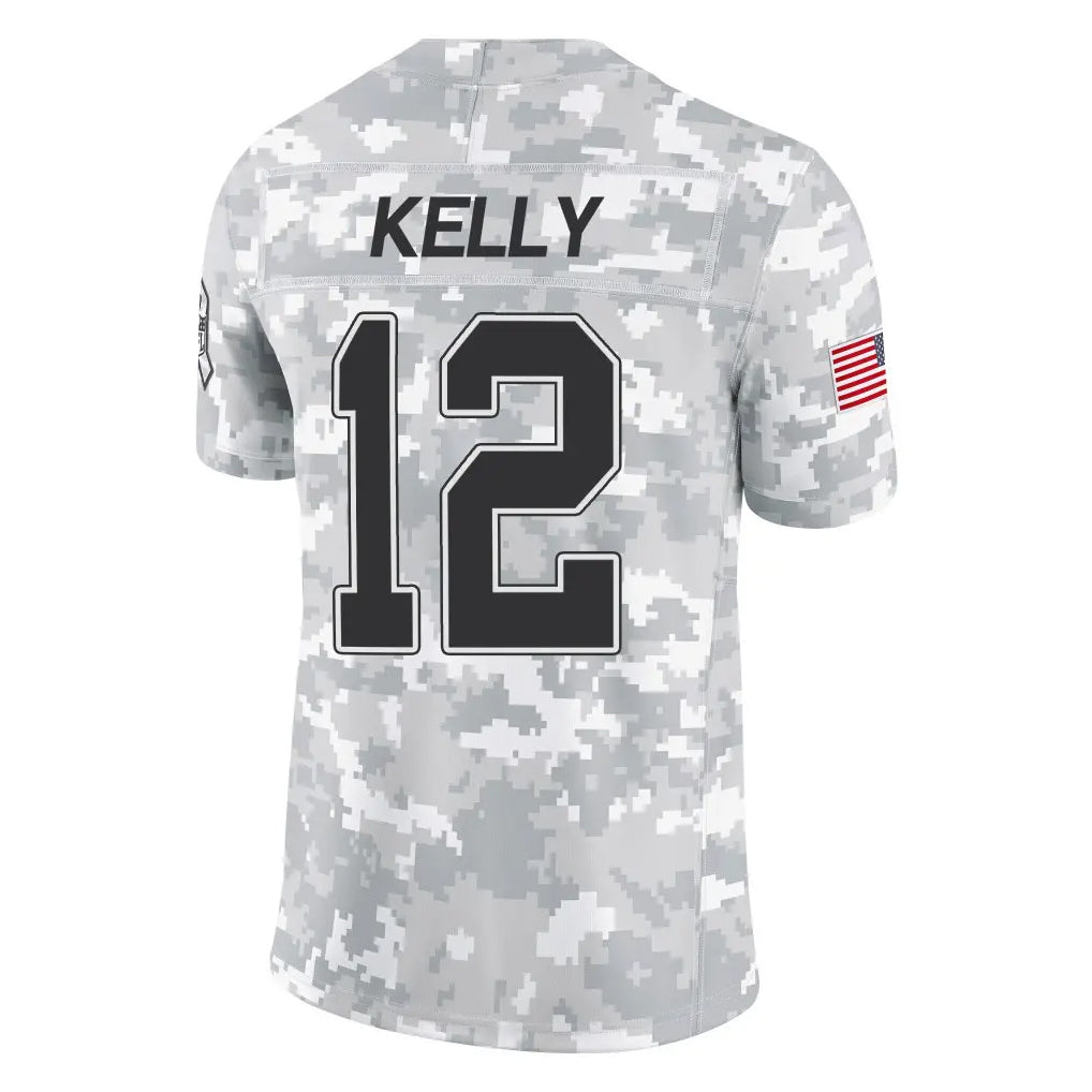 Parkc B.Bills #12 Jim Kelly Player Arctic Camo Salute to Service Limited Stitched Jerseys