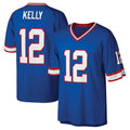 Parkc B.Bills #12 Jim Kelly Player Blue Replica Throwback Limited Stitched Jerseys