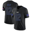 Parkc B.Bills #12 Jim Kelly Player Limited Black Impact Football Jerseys