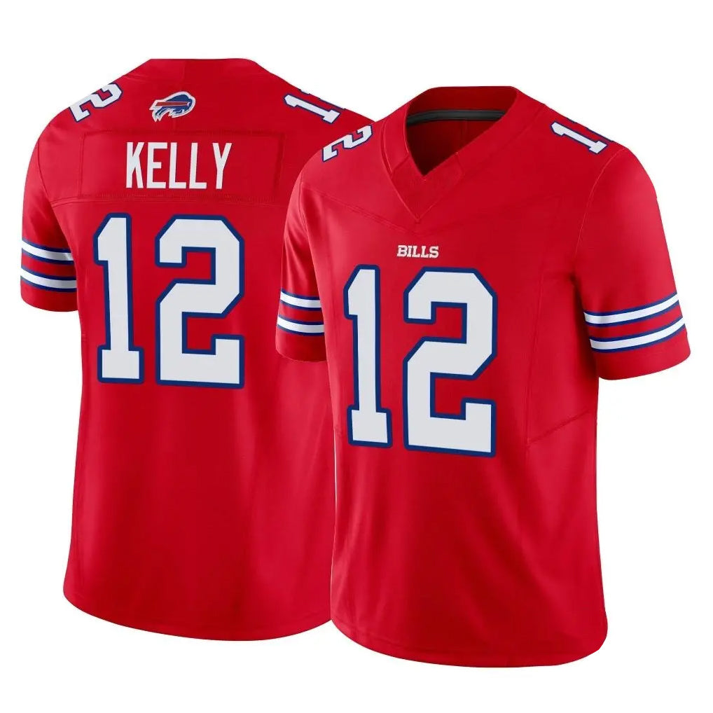 Parkc B.Bills #12 Jim Kelly Player Red Vapor F.U.S.E. Jersey Limited Home Game Stitched Jerseys