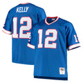 Parkc B.Bills #12 Jim Kelly Player Royal Mitchell & Ness Big & Tall 1990 Retired Replica Limited Stitched Jerseys