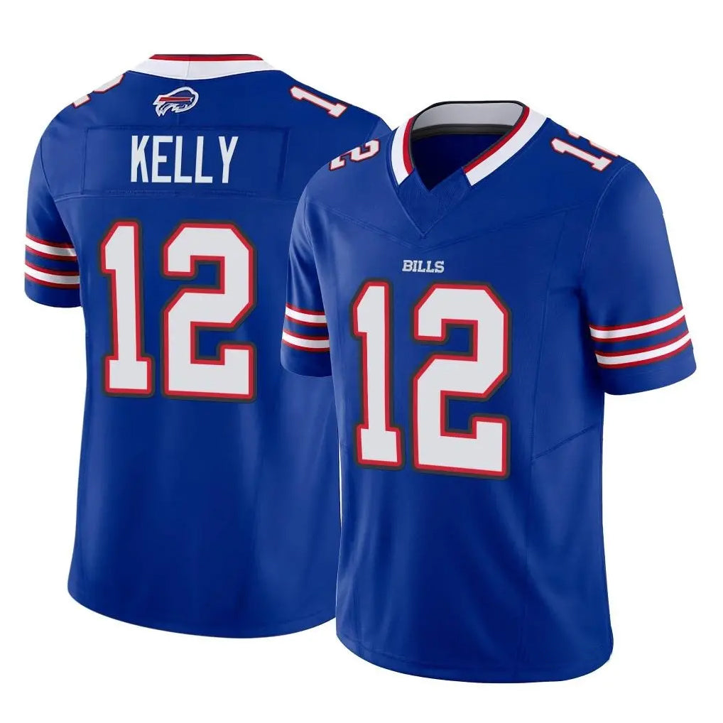 Parkc B.Bills #12 Jim Kelly Player Royal Vapor F.U.S.E. Limited Home Game Stitched Jerseys