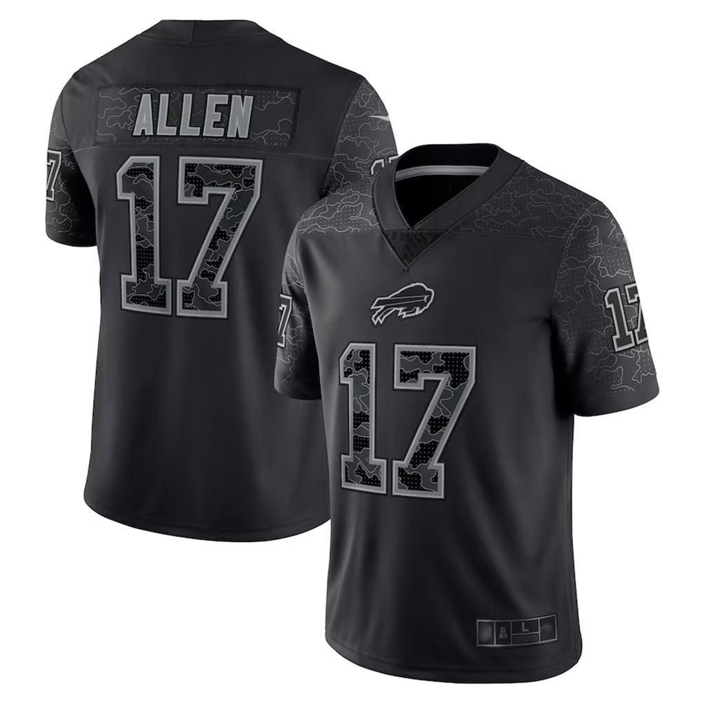 Parkc B.Bills #17 Josh Allen Player Black RFLCTV Limited Stitched Jerseys