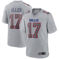 Parkc B.Bills #17 Josh Allen Player Gray Fashion Home Game Stitched Jerseys