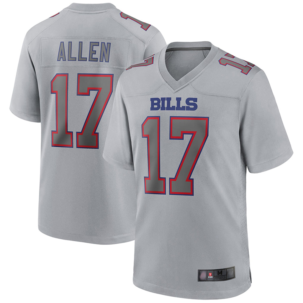 Parkc B.Bills #17 Josh Allen Player Gray Fashion Home Game Stitched Jerseys
