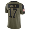 Parkc B.Bills #17 Josh Allen Player Olive Salute To Service Limited Home Game Stitched Jerseys