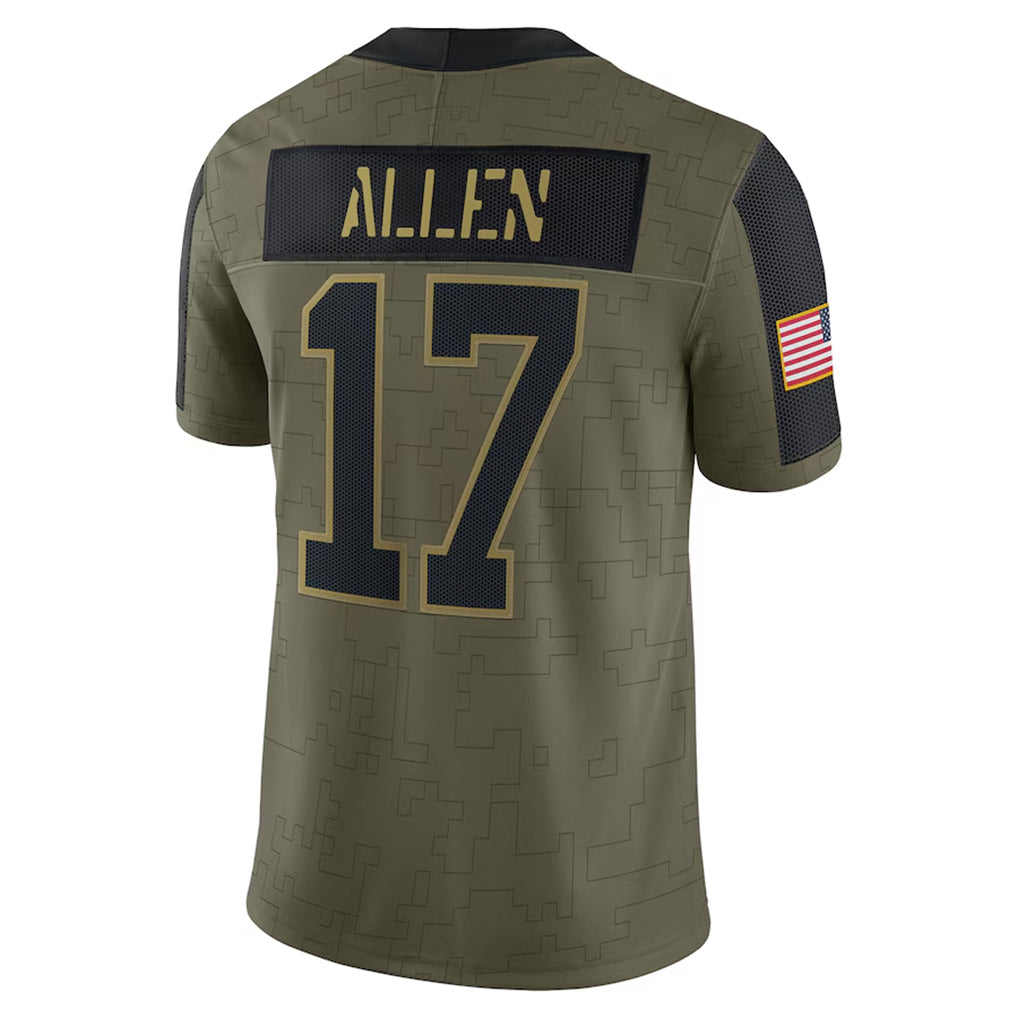 Parkc B.Bills #17 Josh Allen Player Olive Salute To Service Limited Home Game Stitched Jerseys