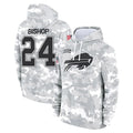 Parkc B.Bills #24 Cole Bishop Player Arctic Camo Salute to Service Hoodies Limited Stitched Jerseys