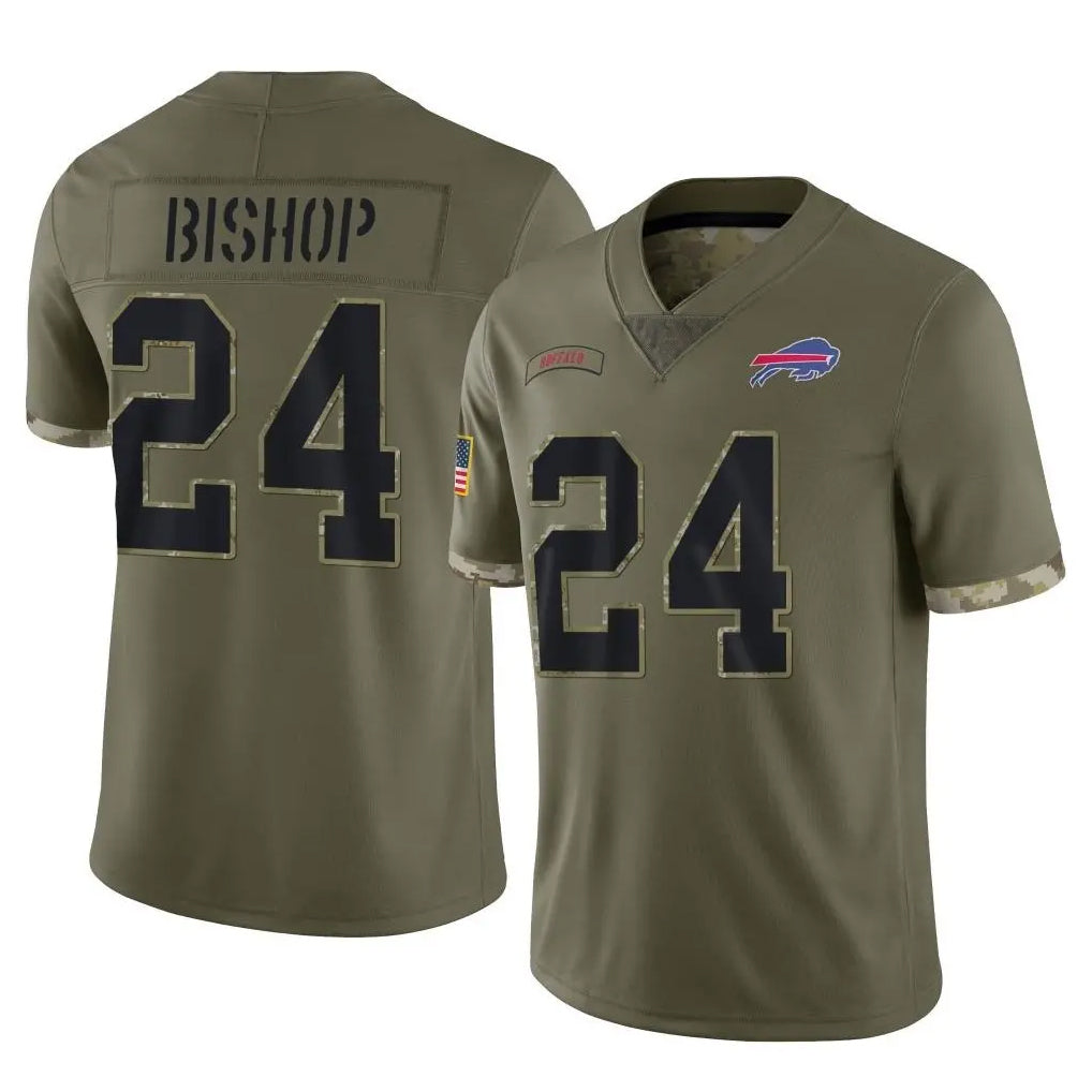 Parkc B.Bills #24 Cole Bishop Player Olive Salute To Service Game Stitched Jerseys