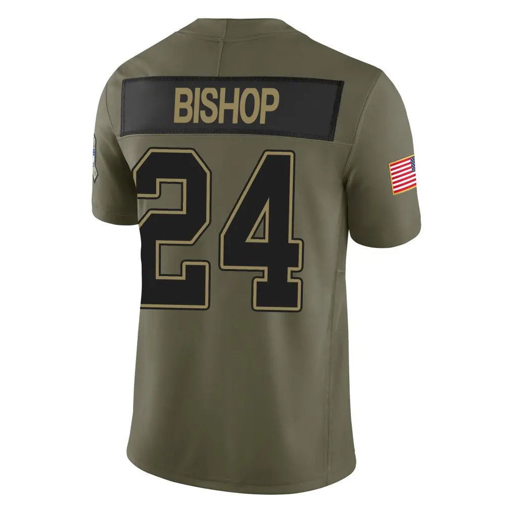 Parkc B.Bills #24 Cole Bishop Player Olive Salute To Service Limited Home Game Stitched Jerseys