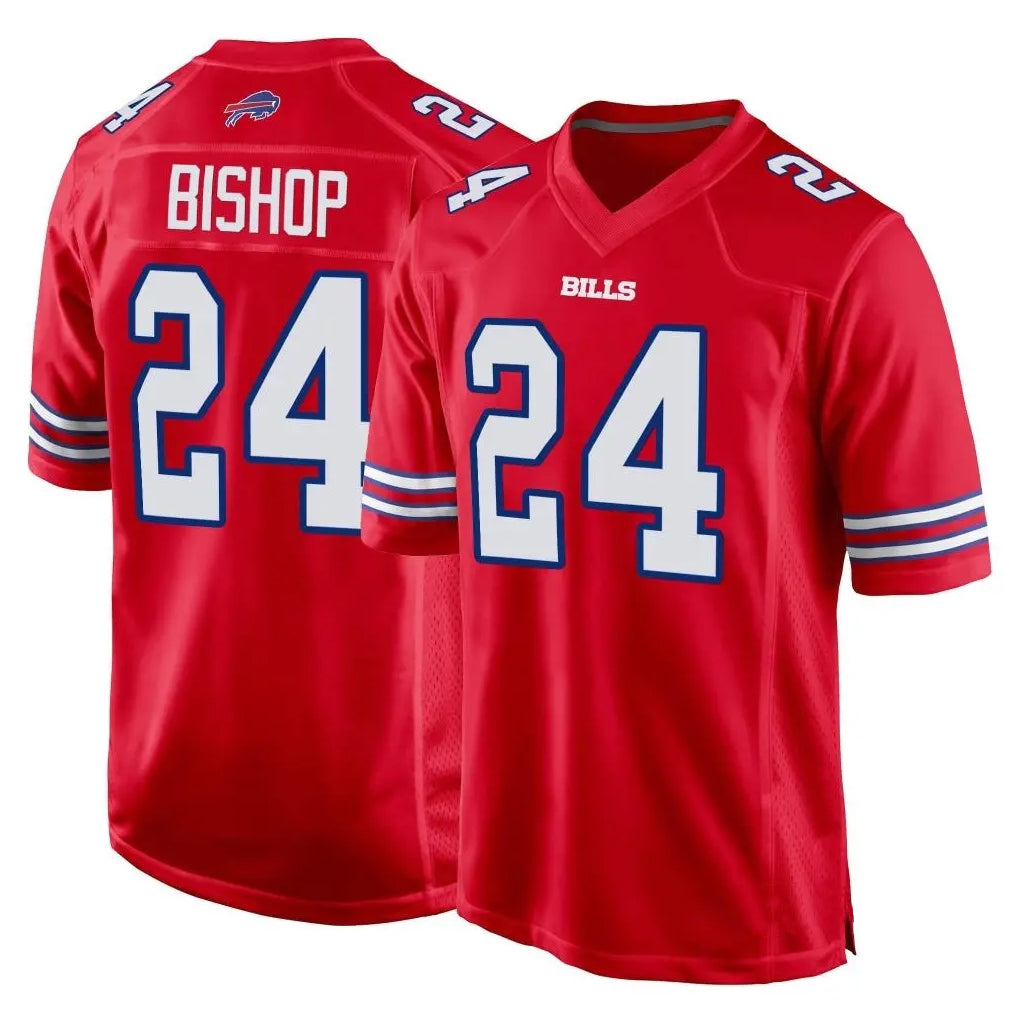 Parkc B.Bills #24 Cole Bishop Player Red Home Game Stitched Jerseys