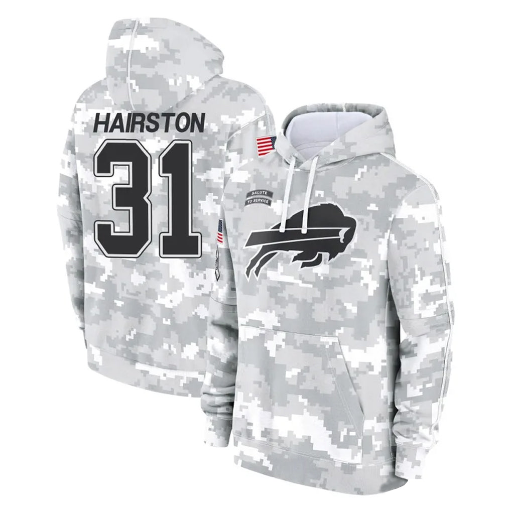 Parkc B.Bills #31 Maxwell Hairston Player Arctic Camo Salute to Service Hoodies Limited Stitched Jerseys