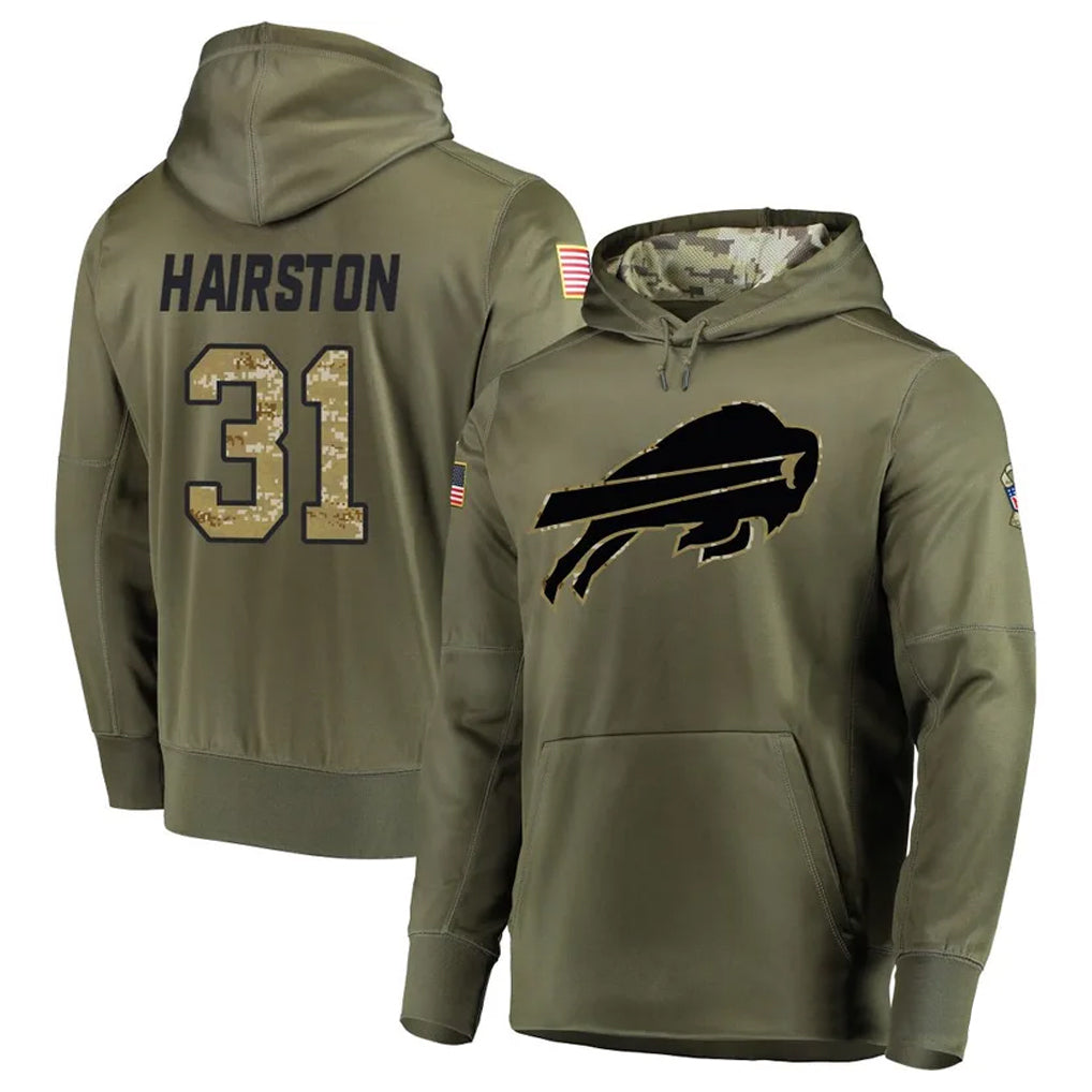 Parkc B.Bills #31 Maxwell Hairston Player Olive Salute to Service Hoodies Game Stitched Jerseys