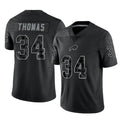 Parkc B.Bills #34 Thurman Thomas Player Black RFLCTV Limited Stitched Jerseys