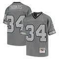 Parkc B.Bills #34 Thurman Thomas Player Gray Throwback Replica Stitched Jerseys