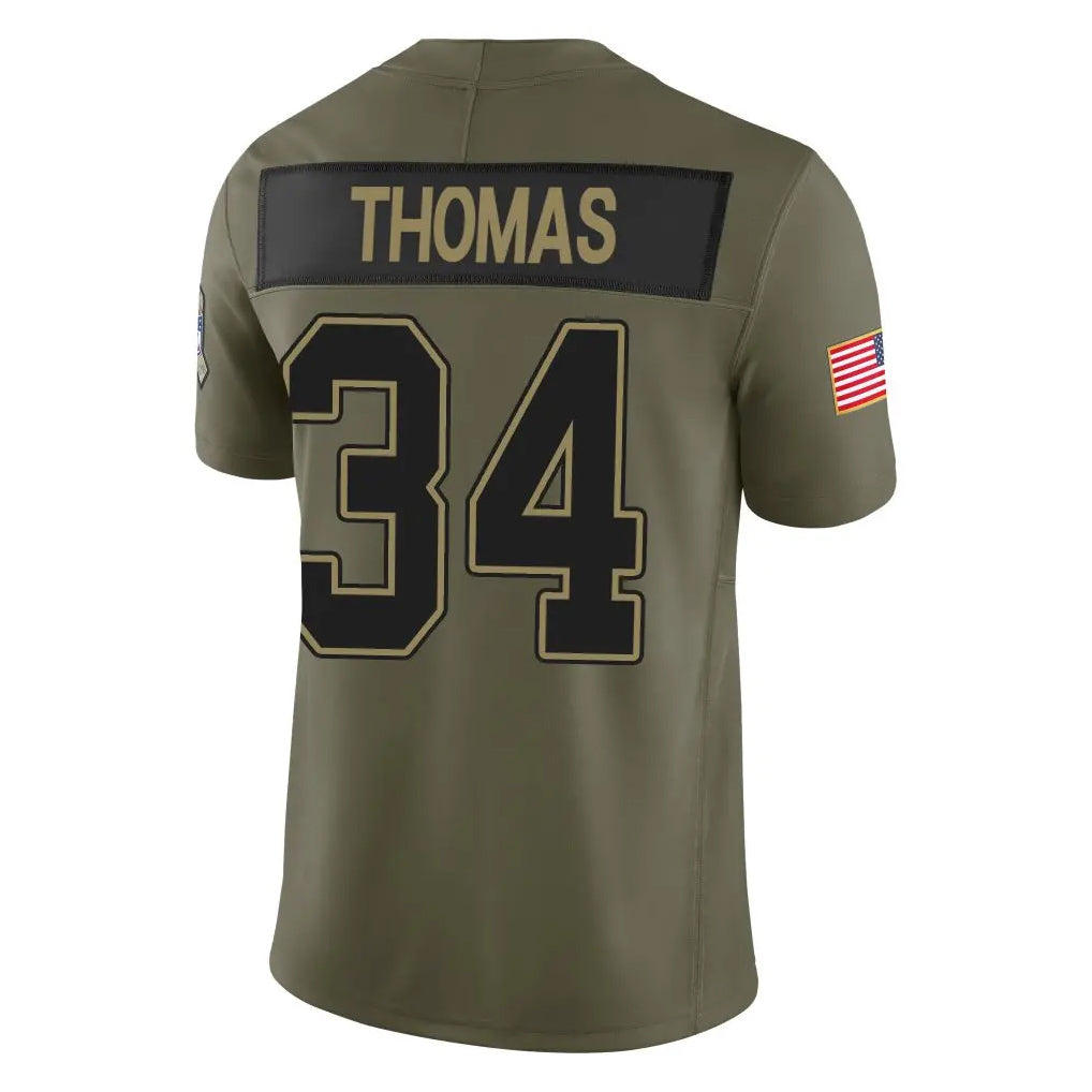 Parkc B.Bills #34 Thurman Thomas Player Olive Salute To Service Limited Game Stitched Jerseys