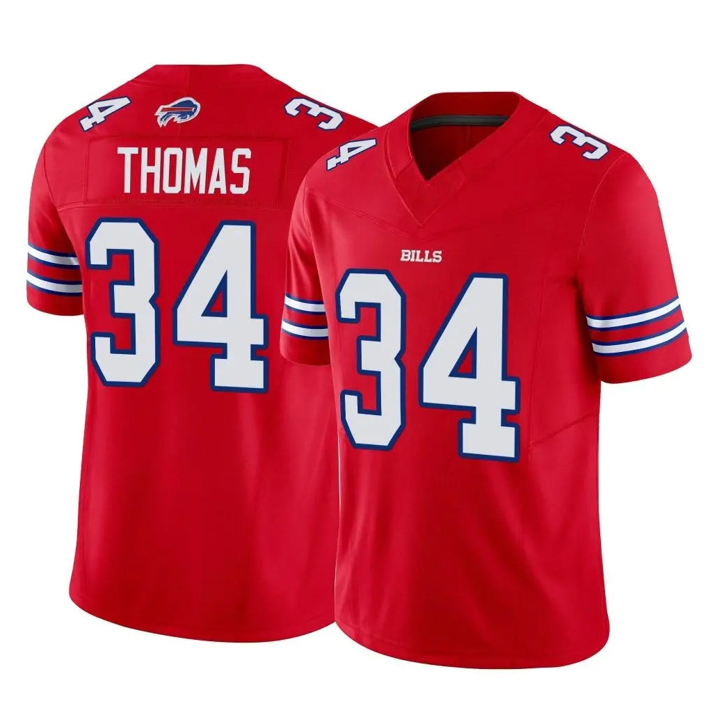 Parkc B.Bills #34 Thurman Thomas Player Red Vapor F.U.S.E. Limited Home Game Stitched Jerseys