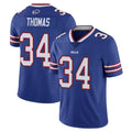 Parkc B.Bills #34 Thurman Thomas Player Royal Vapor Untouchable Limited Stitched Jerseys