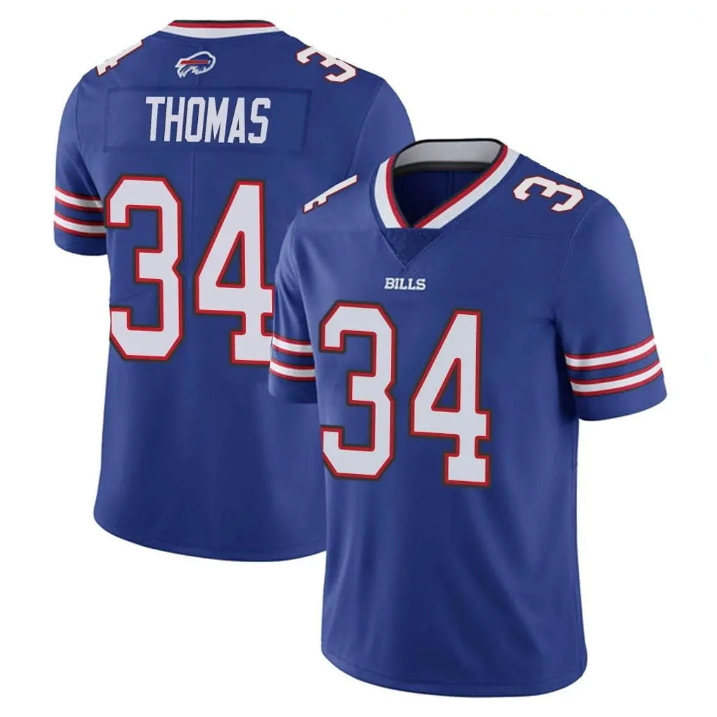 Parkc B.Bills #34 Thurman Thomas Player Royal Vapor Untouchable Limited Stitched Jerseys