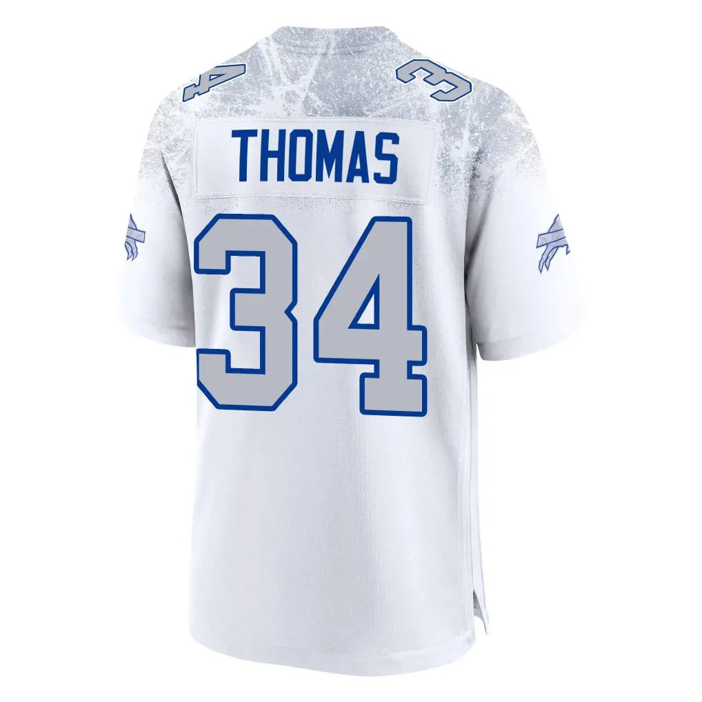 Parkc B.Bills #34 Thurman Thomas Player White Rivalries Collection Game Stitched Jerseys