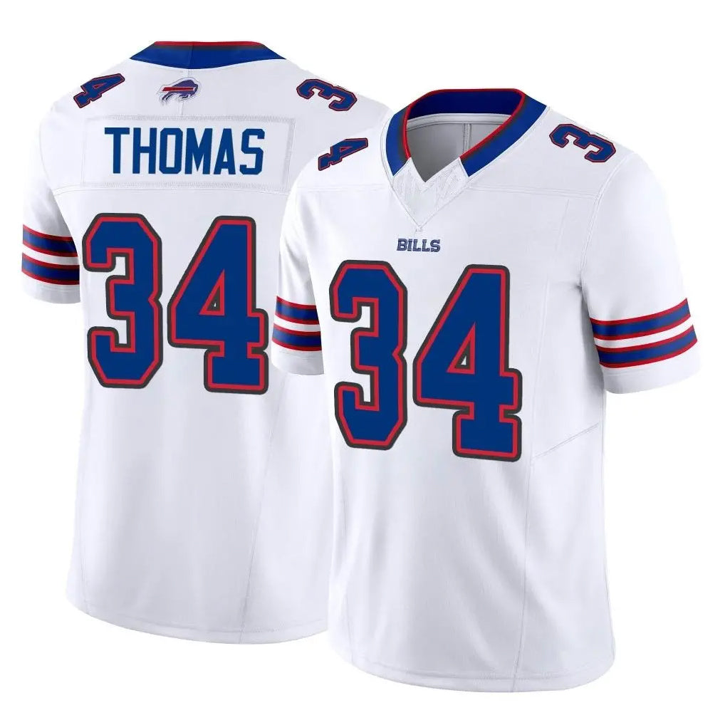 Parkc B.Bills #34 Thurman Thomas Player White Vapor F.U.S.E. Limited Home Game Stitched Jerseys