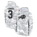 Parkc B.Bills #3 Damar Hamlin Player Arctic Camo Salute to Service Hoodies Game Stitched Jerseys