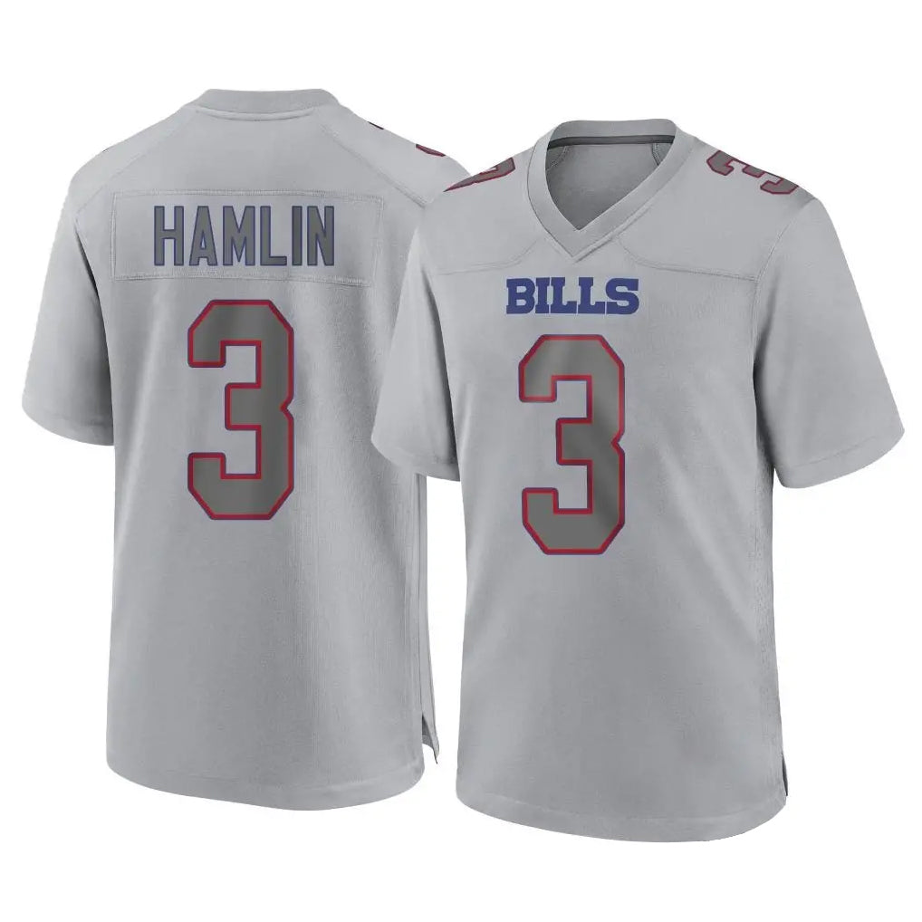 Parkc B.Bills #3 Damar Hamlin Player Gray Home Game Stitched Jerseys