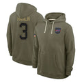 Parkc B.Bills #3 Damar Hamlin Player Olive Salute To Service Hoodies Game Stitched Jerseys