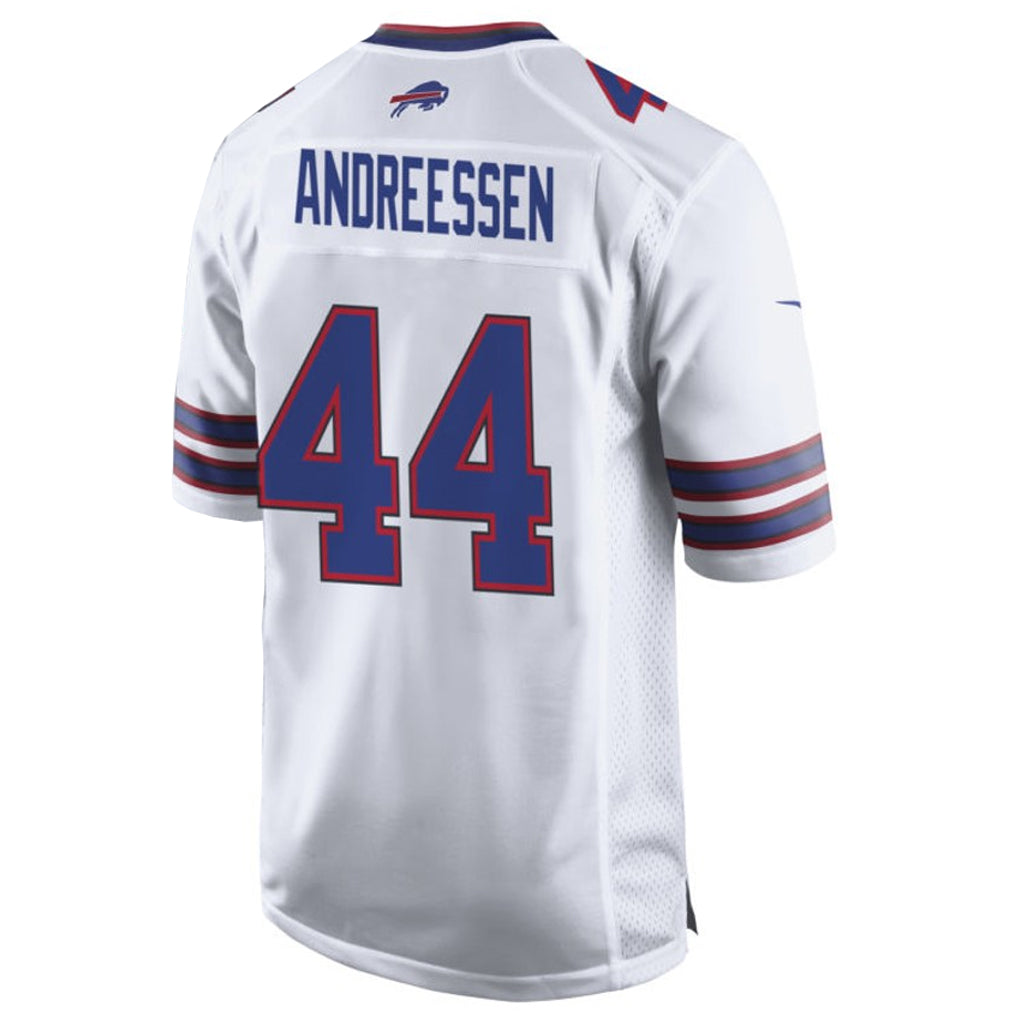 Parkc B.Bills #44 Joe Andreessen Player White Home Game Stitched Jerseys