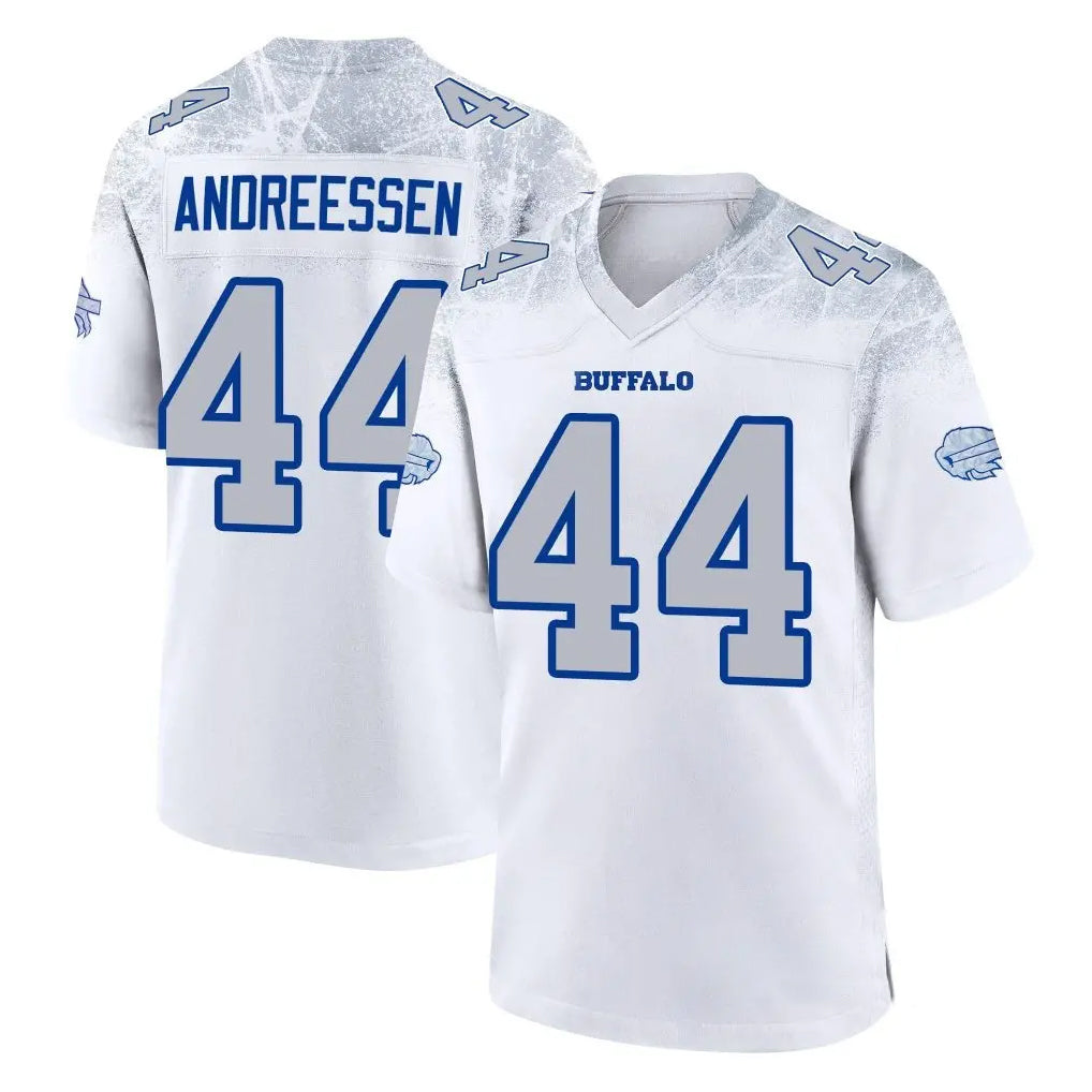 Parkc B.Bills #44 Joe Andreessen Player White Rivalries Collection Stitched Jerseys