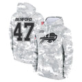 Parkc B.Bills #47 Christian Benford Player Arctic Camo Salute to Service Hoodies Limited Stitched Jerseys