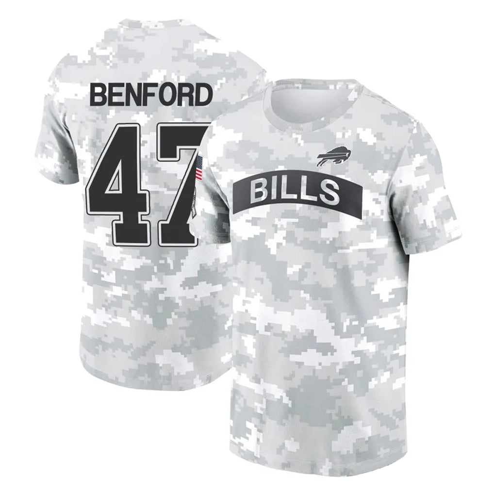 Parkc B.Bills #47 Christian Benford Player Arctic Camo Salute to Service T-Shirt Hoodies Stitched Jerseys