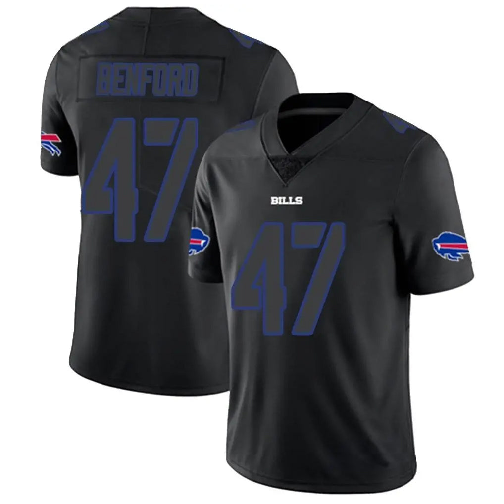 Parkc B.Bills #47 Christian Benford Player Black Impact Limited Stitched Jerseys