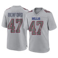 Parkc B.Bills #47 Christian Benford Player Gray Fashion Home Game Stitched Jerseys