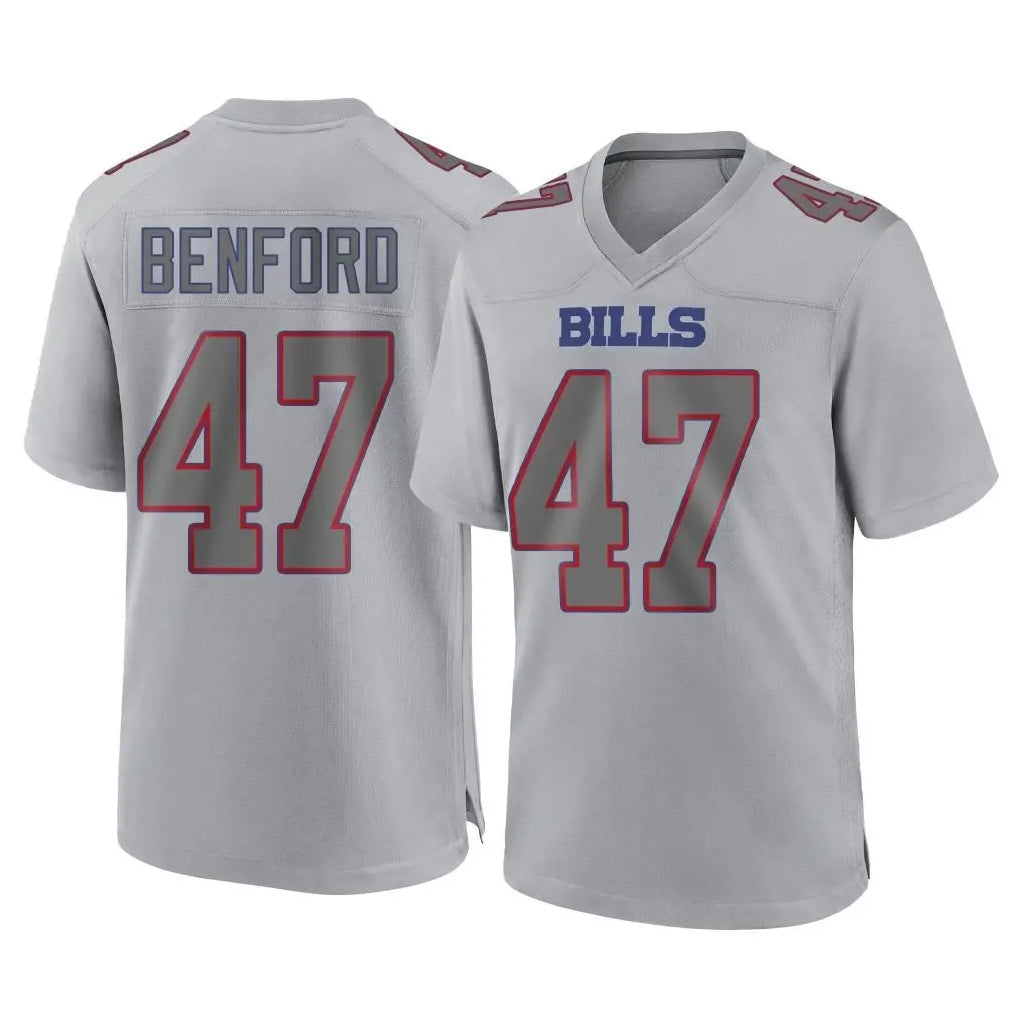 Parkc B.Bills #47 Christian Benford Player Gray Fashion Home Game Stitched Jerseys