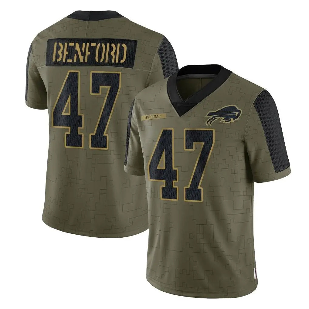 Parkc B.Bills #47 Christian Benford Player Olive Salute To Service Limited Stitched Jerseys