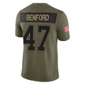 Parkc B.Bills #47 Christian Benford Player Olive Salute to Service Vapor F.U.S.E. Limited Stitched Jerseys