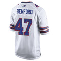 Parkc B.Bills #47 Christian Benford Player White Home Game Stitched Jerseys