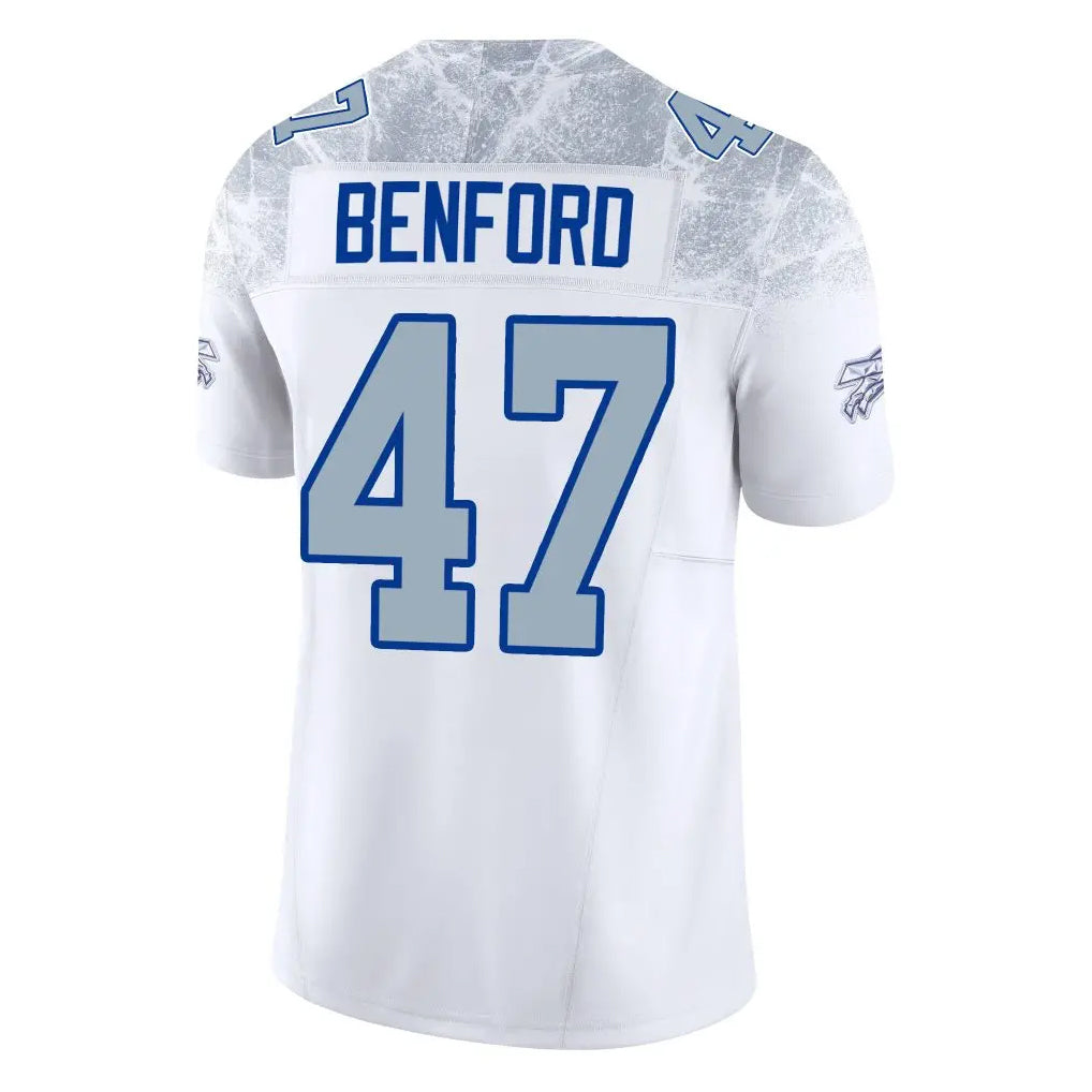 Parkc B.Bills #47 Christian Benford Player White Rivalries Collection Limited Home Game Stitched Jerseys