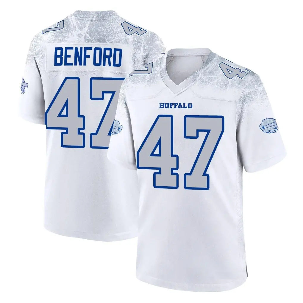 Parkc B.Bills #47 Christian Benford Player White Rivalries Collection Limited Stitched Jerseys