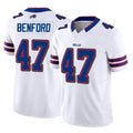 Parkc B.Bills #47 Christian Benford Player White Vapor F.U.S.E. Limited Home Game Stitched Jerseys