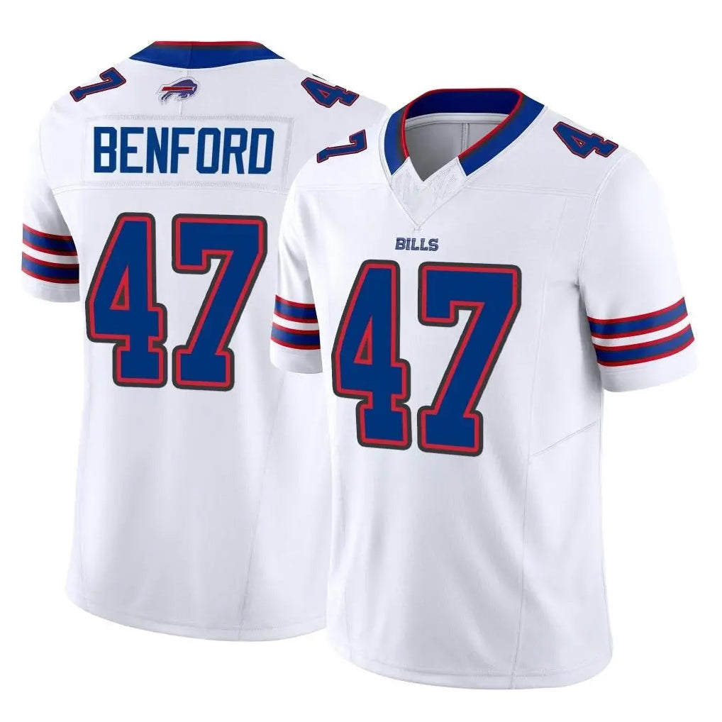 Parkc B.Bills #47 Christian Benford Player White Vapor F.U.S.E. Limited Home Game Stitched Jerseys
