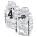 Parkc B.Bills #4 James Cook III Player Arctic Camo Salute to Service Hoodies Game Stitched Jerseys