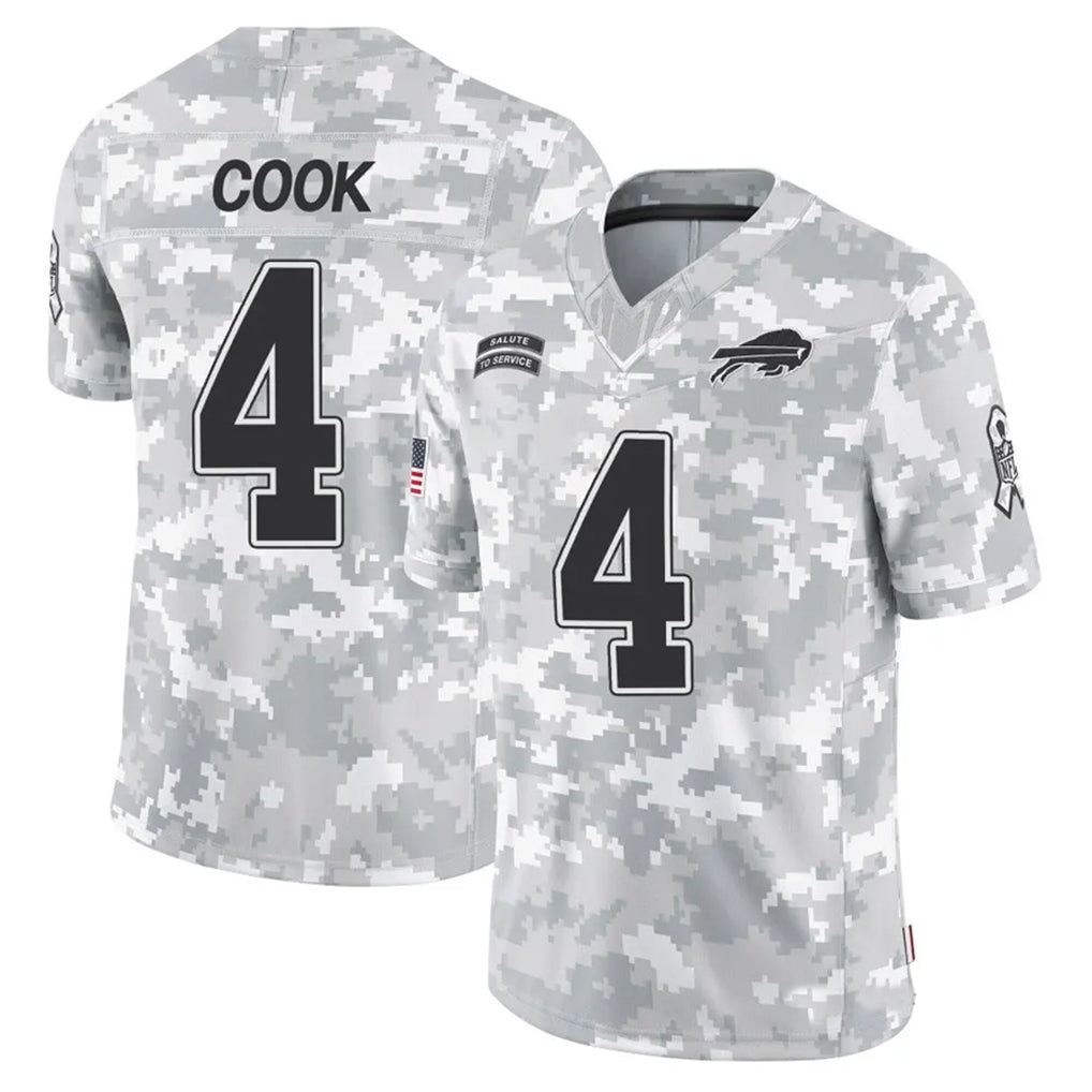 Parkc B.Bills #4 James Cook III Player Arctic Camo Salute to Service Limited Stitched Jerseys
